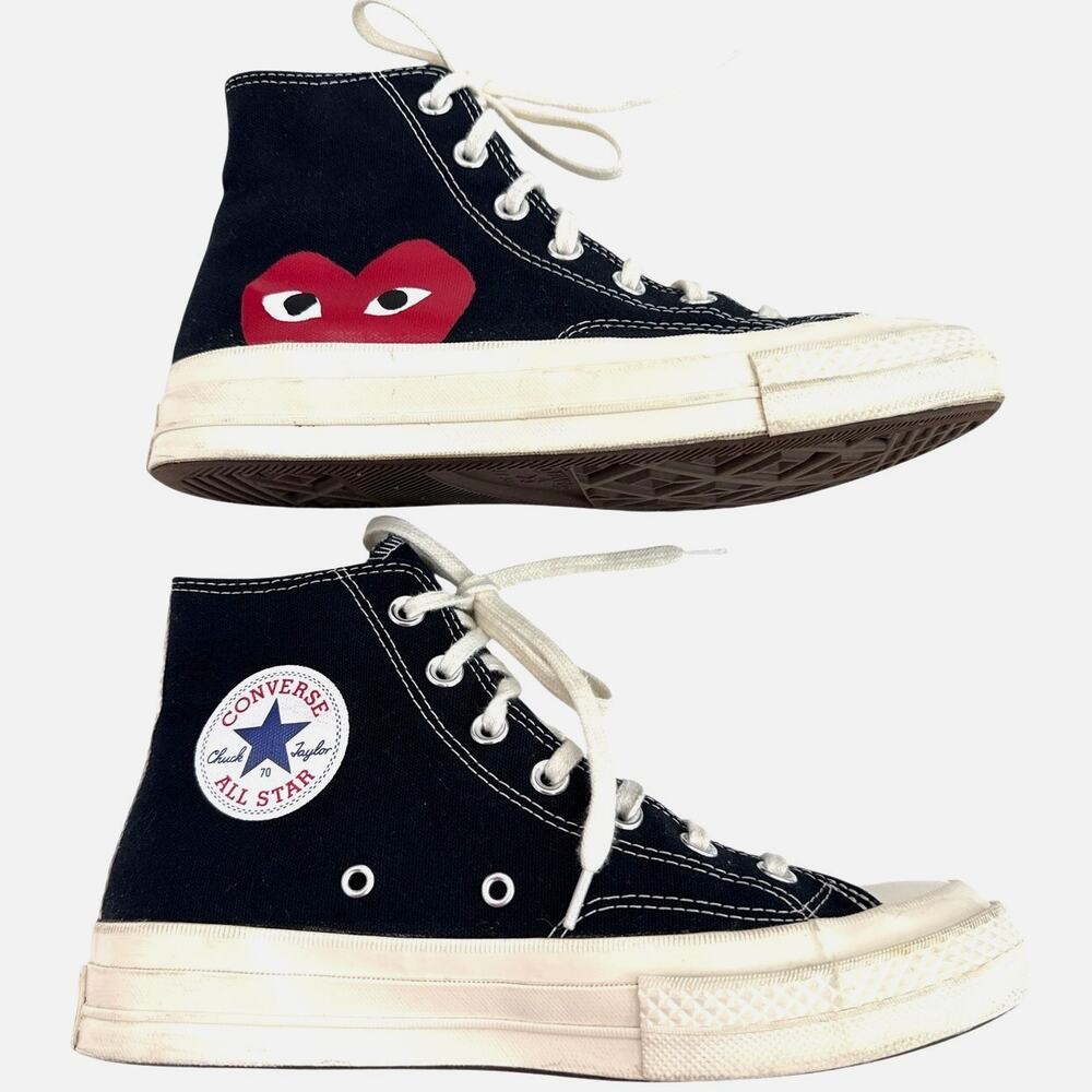 Comme des Garçons Play x Converse Chuck Taylor High Top Black Heart W8 M6 EUC